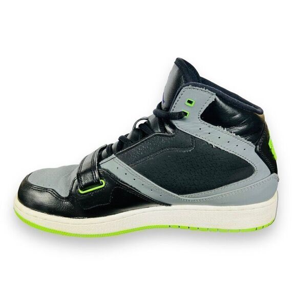 Air Jordan 1 Flight Black / Grey / Lime 630919-070 Rare Youth 6.5 - Picture 6 of 11